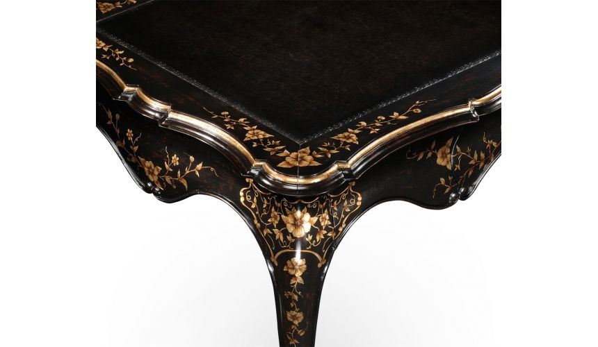 Executive Desks Elegant Black Painted French Style Desk-17