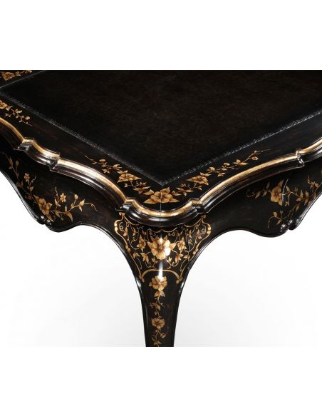 Executive Desks Elegant Black Painted French Style Desk-17