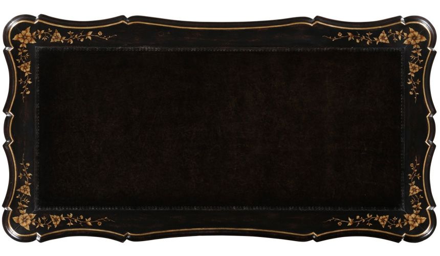 Executive Desks Elegant Black Painted French Style Desk-17