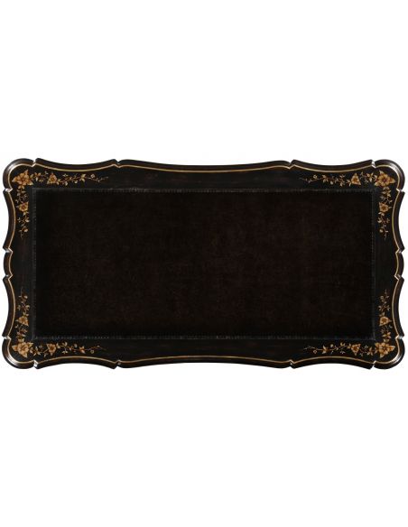 Executive Desks Elegant Black Painted French Style Desk-17