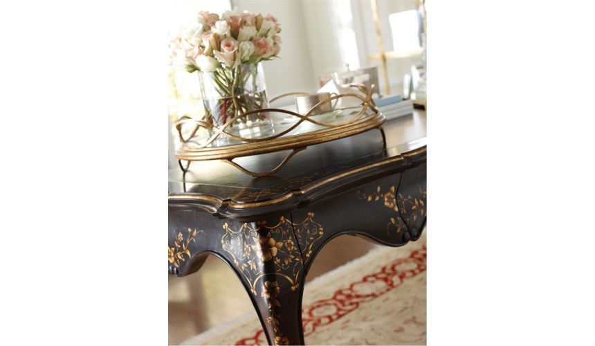 Executive Desks Elegant Black Painted French Style Desk-17