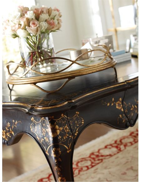 Executive Desks Elegant Black Painted French Style Desk-17