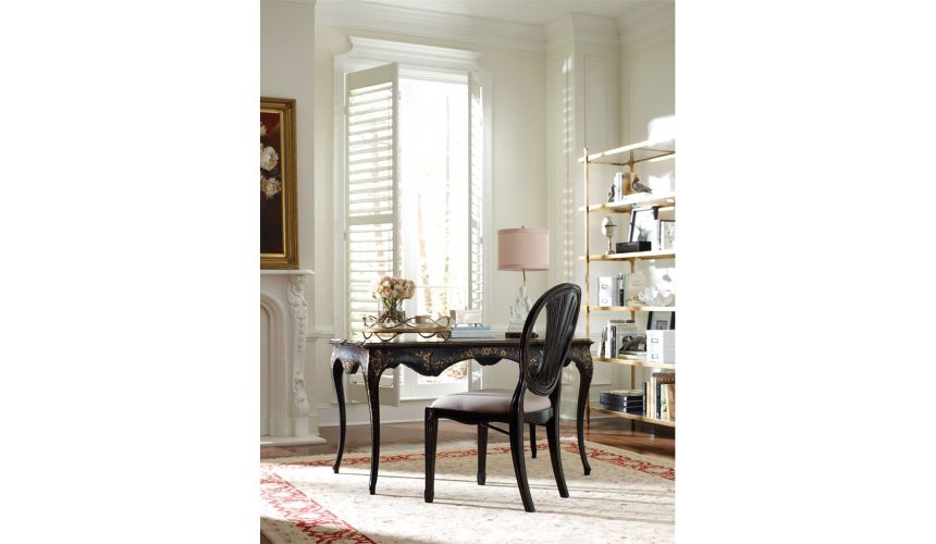 Executive Desks Elegant Black Painted French Style Desk-17