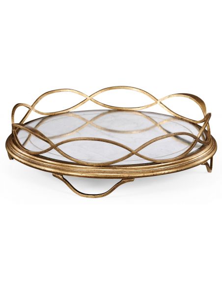 Round & Oval Side Tables Contemporary Iron Circular Serving Tray-241