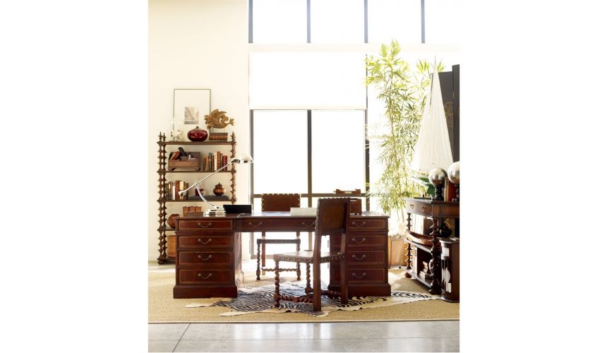 Executive Desks Georgian style Walnut Desk Organizer-71