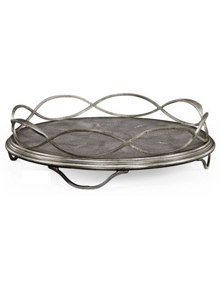 Square & Rectangular Side Tables Contemporary Wrought Iron Circular Serving Tray-72