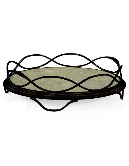 Square & Rectangular Side Tables Contemporary Wrought Iron Circular Serving Tray-72