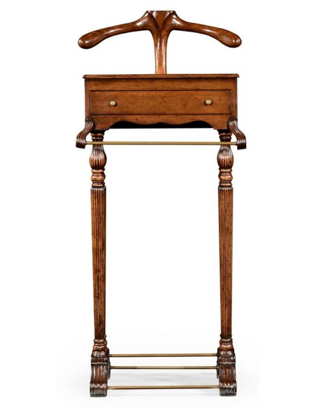 Executive Desks Walnut Veneered Regency Style Valet Stand-99