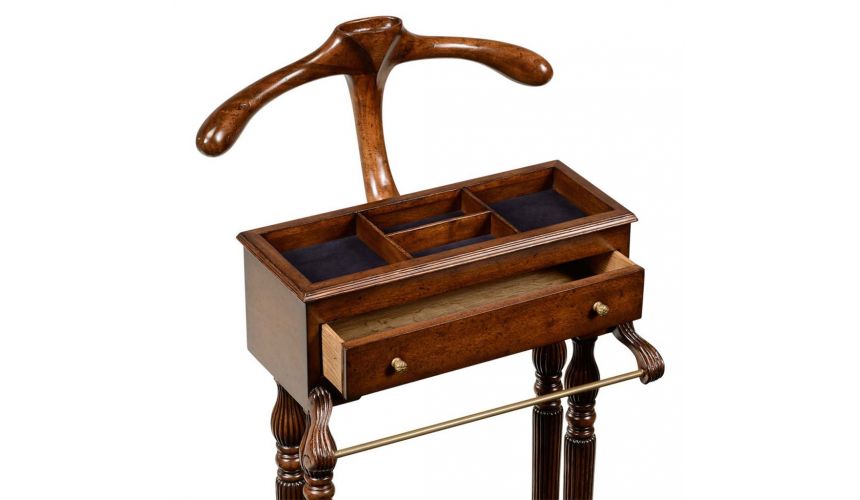 Executive Desks Walnut Veneered Regency Style Valet Stand-99