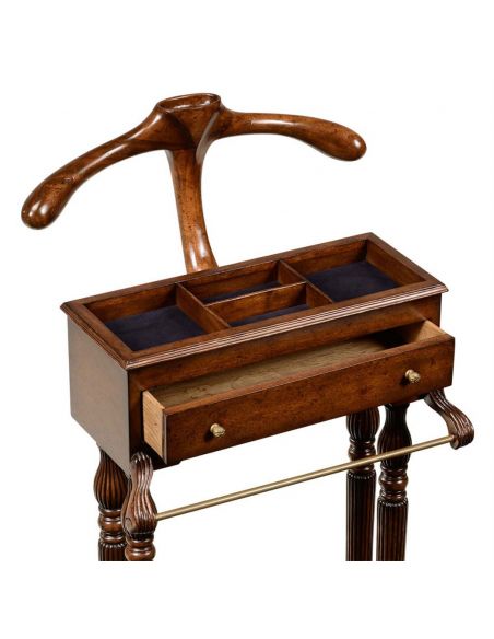 Executive Desks Walnut Veneered Regency Style Valet Stand-99