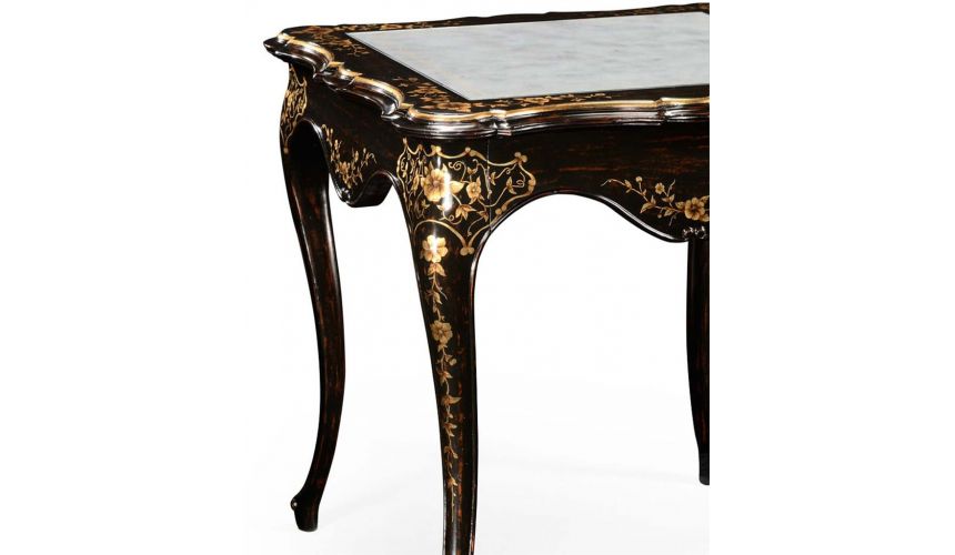 DINING ROOM FURNITURE Elegant Table with Black Painted Side-08