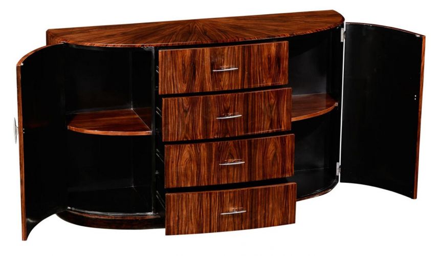 Art Deco Style Demilune Sideboard with Four Drawers-31