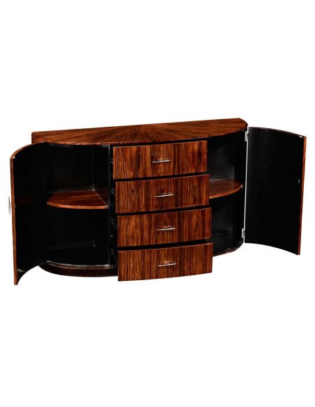 Art Deco Style Demilune Sideboard with Four Drawers-31