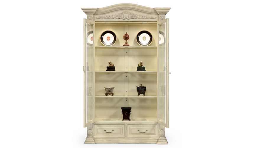 Grey Painted and Distressed Glazed Armoire-36