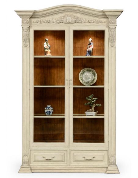 Grey Painted and Distressed Glazed Armoire-36