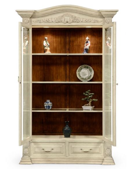 Grey Painted and Distressed Glazed Armoire-36