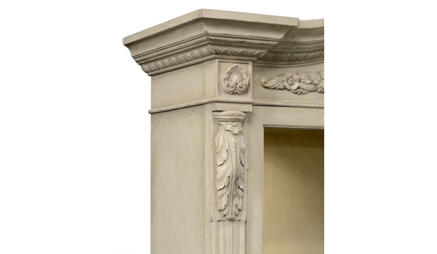 Grey Painted and Distressed Glazed Armoire-36