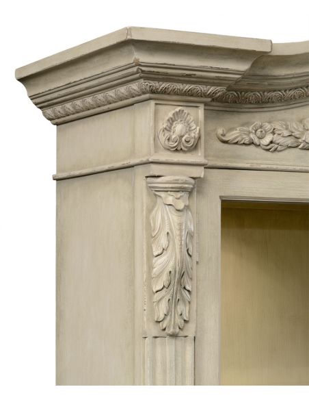 Grey Painted and Distressed Glazed Armoire-36