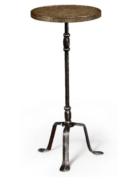Small Round Brass Topped Lamp Table-36