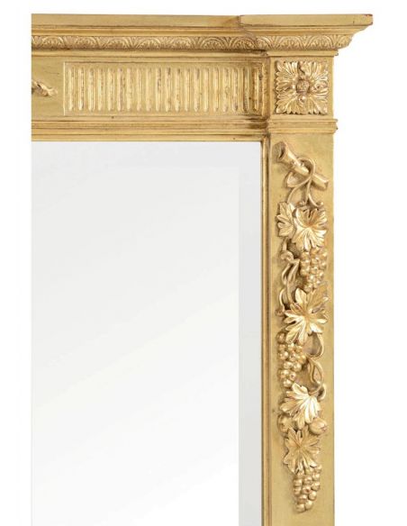 French style Large Rectangular Gilded Mirror-61