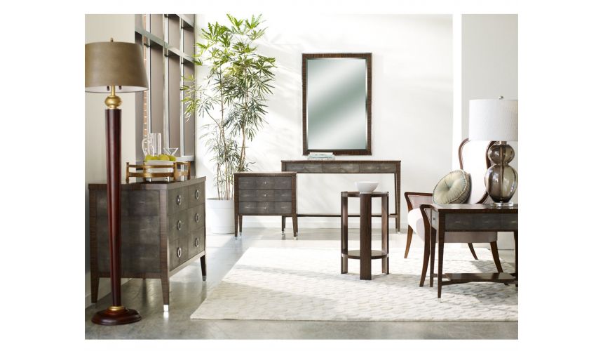 Square & Rectangular Side Tables Art Deco Styled Faux Macassar Ebony Veneered-67