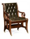 Bookcases Green Leather Antique Armchair-73