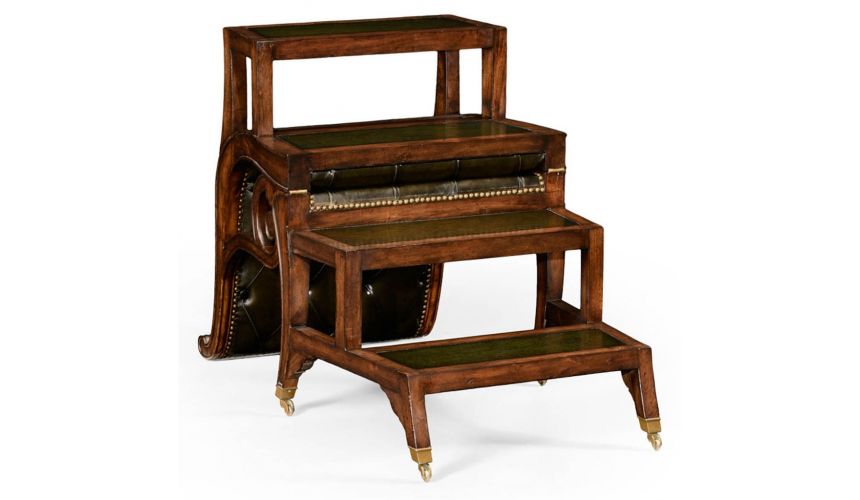 Bookcases Green Leather Antique Armchair-73