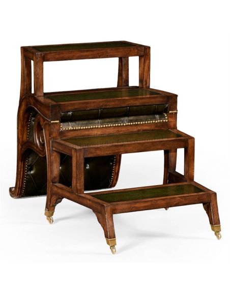 Bookcases Green Leather Antique Armchair-73