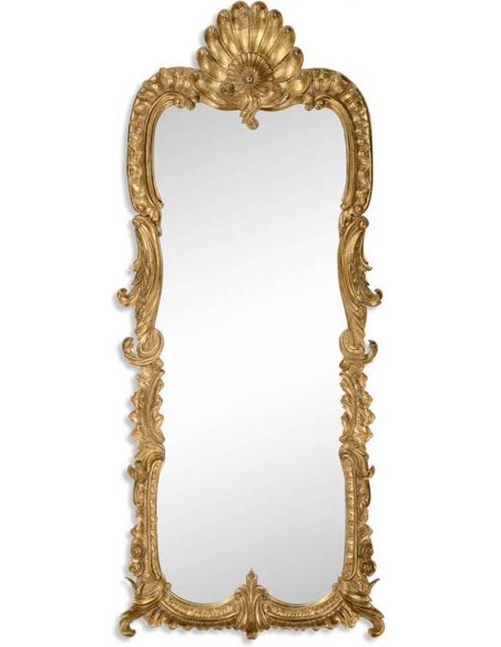 18th century gilded mirror with scallop shell