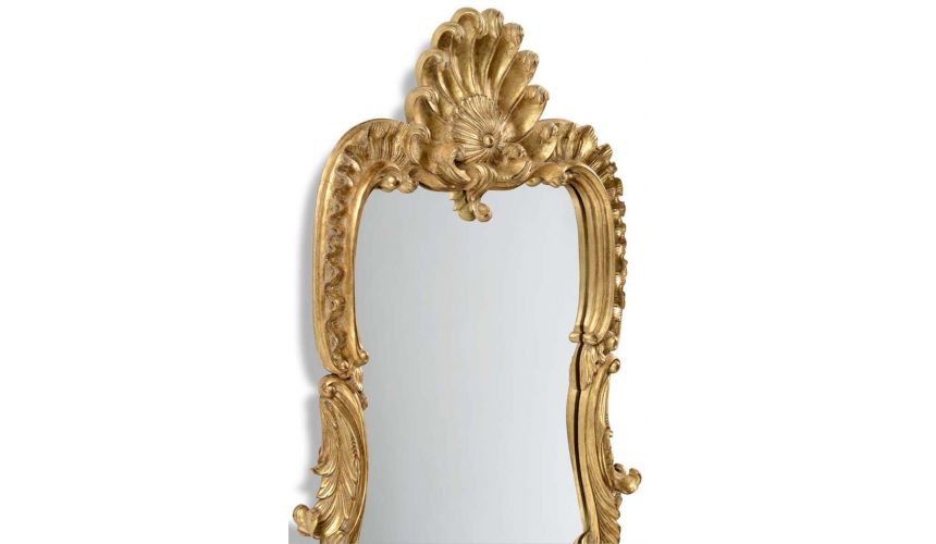 Mirrors, Screens, Decrative Pannels 18th century gilded mirror with scallop shell