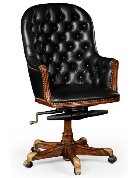 Chesterfield Style Adjustable Desk Chair-78
