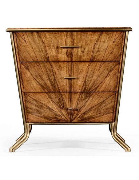 Walnut Bedside Chest of 3 Drawers-80
