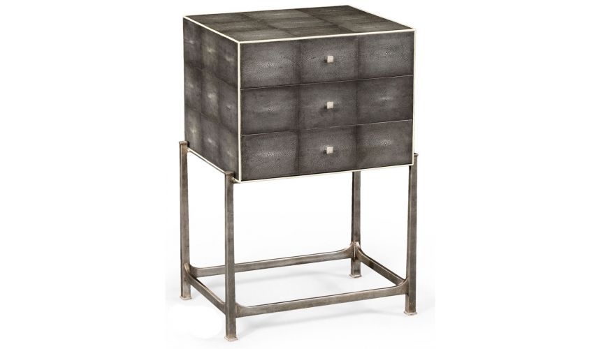 Iron Framed Antique Silver Chest of 3 Drawers-82