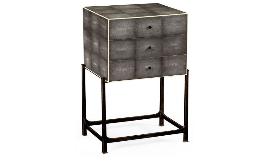 Iron Framed Antique Silver Chest of 3 Drawers-82