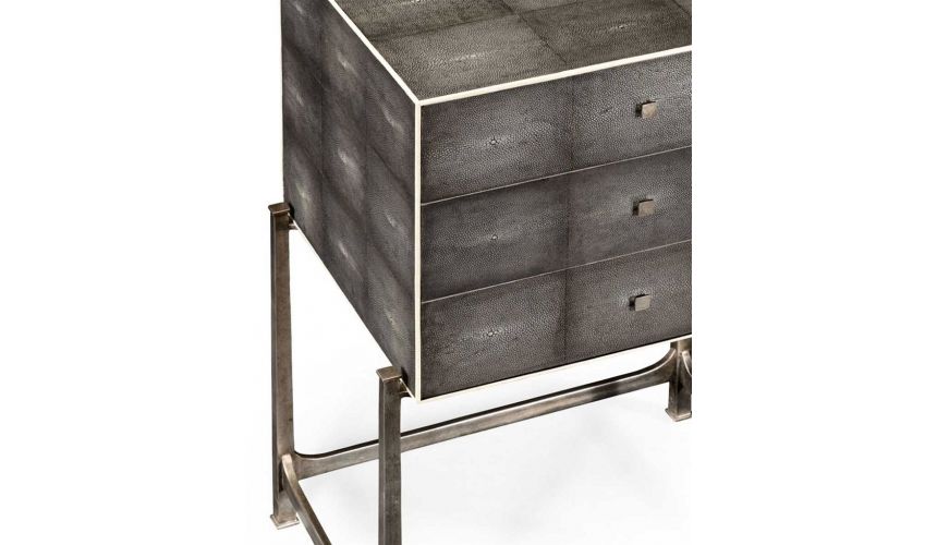 Iron Framed Antique Silver Chest of 3 Drawers-82