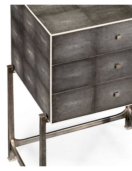 Iron Framed Antique Silver Chest of 3 Drawers-82
