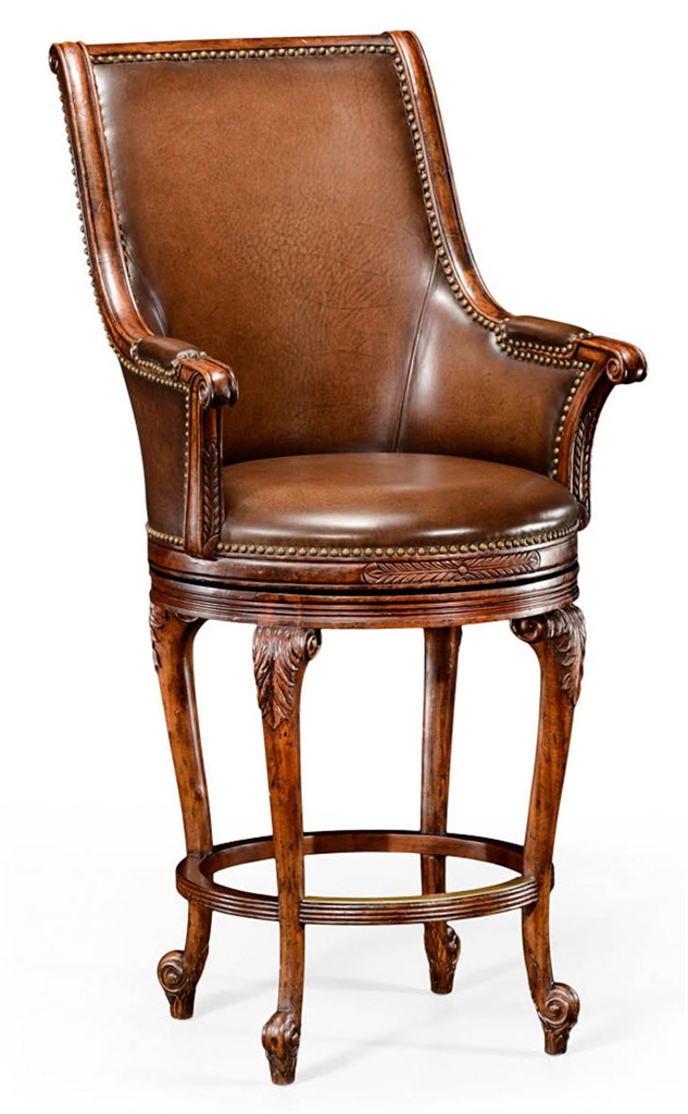 Home Bar Furniture Leather upholstered high back bar stool