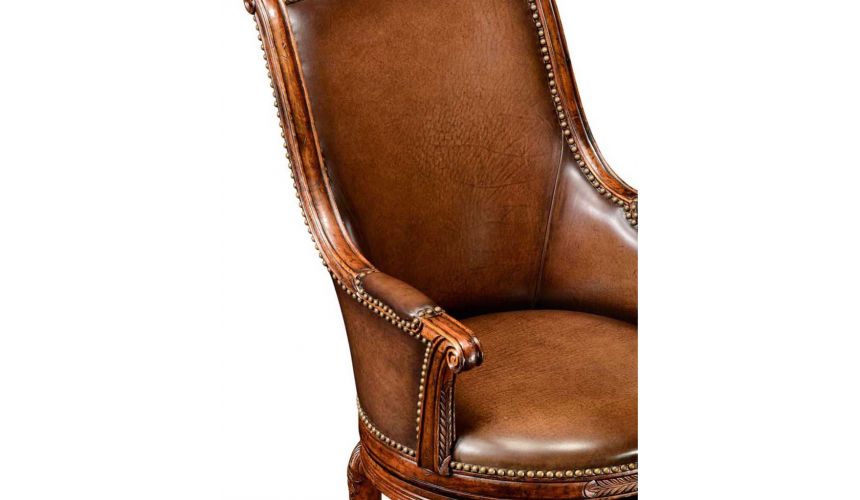 Home Bar Furniture Leather upholstered high back bar stool