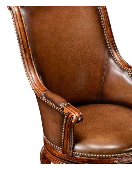 Home Bar Furniture Leather upholstered high back bar stool