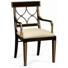 Square & Rectangular Side Tables Regency style Black Painted Dining Armchair-92