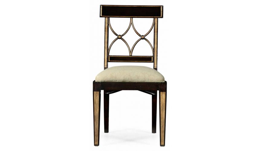 Square & Rectangular Side Tables Black Painted Dining Side Chair-93