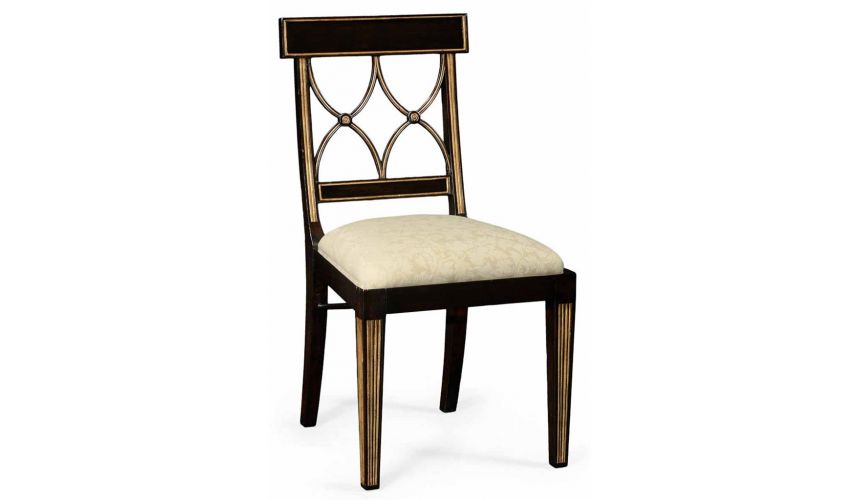 Square & Rectangular Side Tables Black Painted Dining Side Chair-93