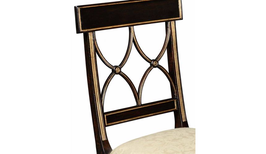 Square & Rectangular Side Tables Black Painted Dining Side Chair-93