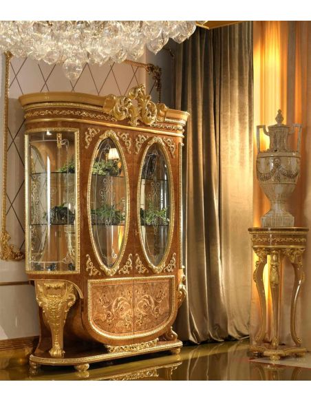 Home of the Czar Collection. Elegant two glass door display cabinet