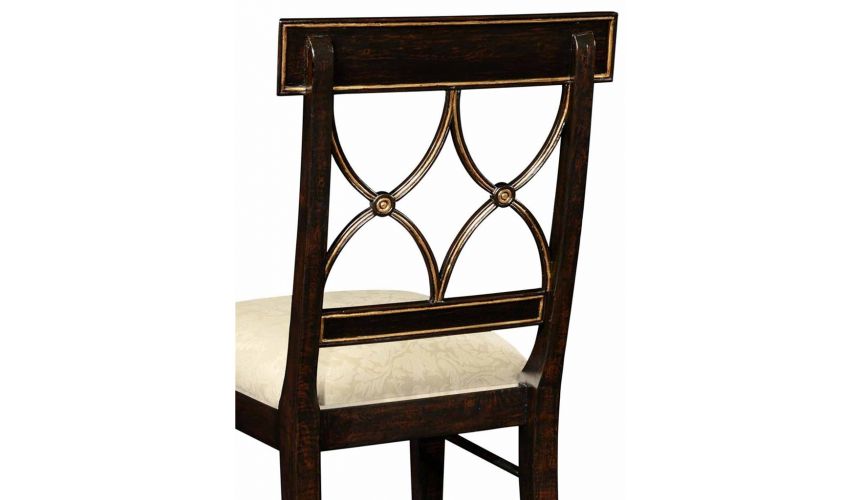 Square & Rectangular Side Tables Black Painted Dining Side Chair-93