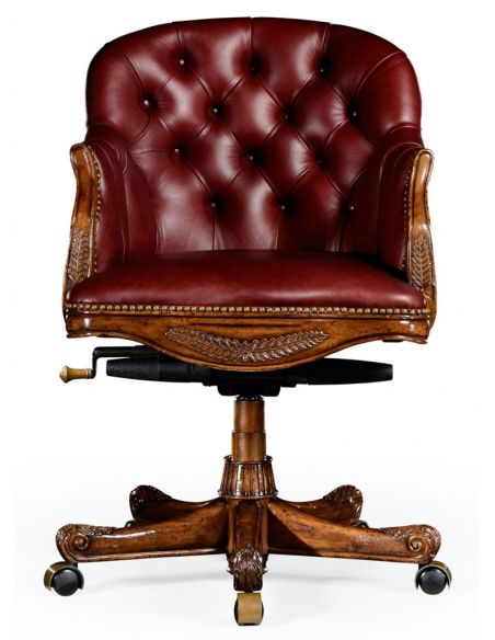 Square & Rectangular Side Tables Walnut Adjustable Leather Desk Chair-97