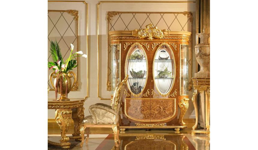 Breakfronts & China Cabinets Home of the Czar Collection. Elegant two glass door display cabinet