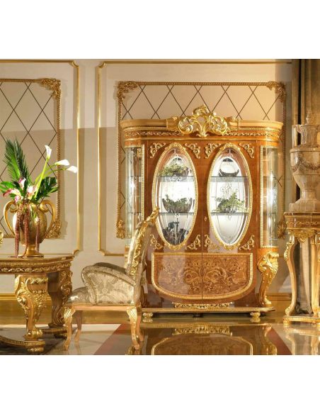 Breakfronts & China Cabinets Home of the Czar Collection. Elegant two glass door display cabinet