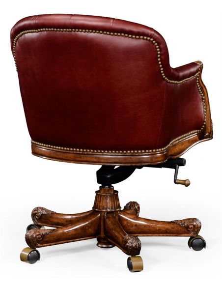 Square & Rectangular Side Tables Walnut Adjustable Leather Desk Chair-97