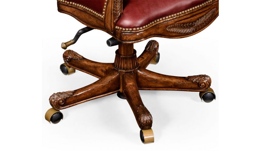 Square & Rectangular Side Tables Walnut Adjustable Leather Desk Chair-97